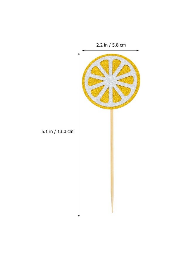 PRETYZOOM 36Pcs Lemon Cupcake Toppers Fruits Theme Party Dessert Cupcake Picks Decorative Toothpicks for Appetizers Summer Party Supplies - Image 4