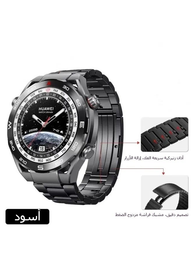 General Suitable for Huawei Watch Ultimate Titanium strap Extraordinary Master GT4/GT3 three-bead watch strap (22mm convex head three-cell chain detachable strap)  - Image 2