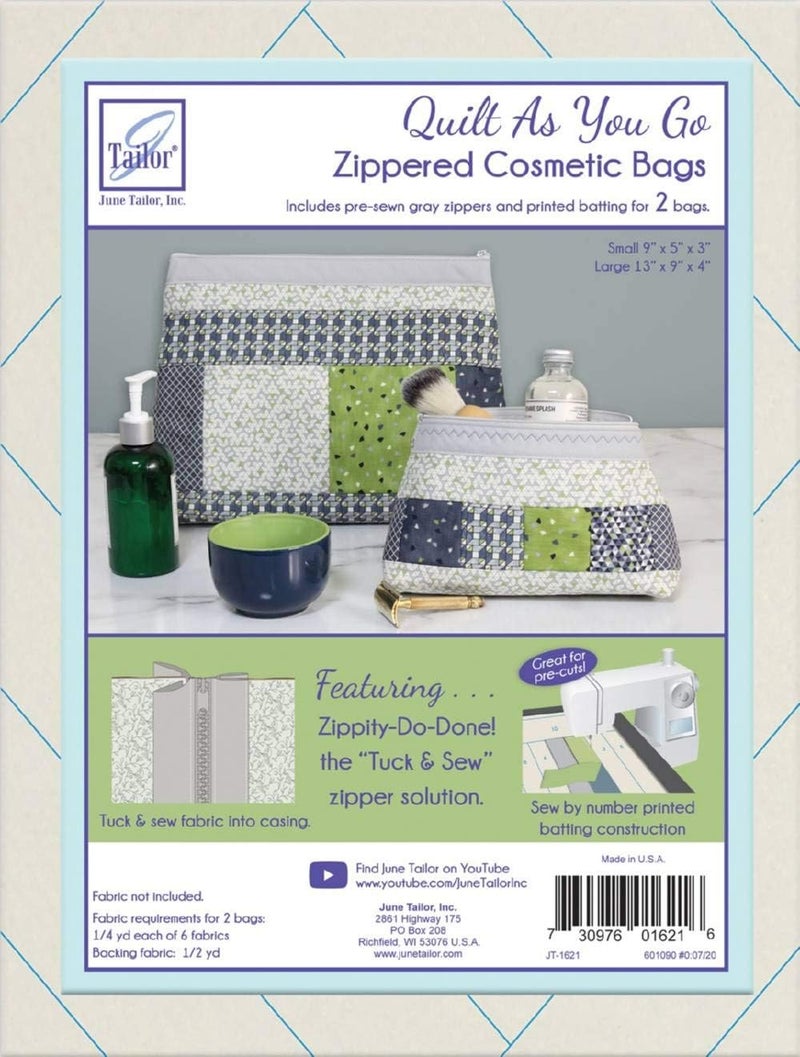June Tailor Quilt As You Go Cosmetic Bags 2PkgLight Gray
