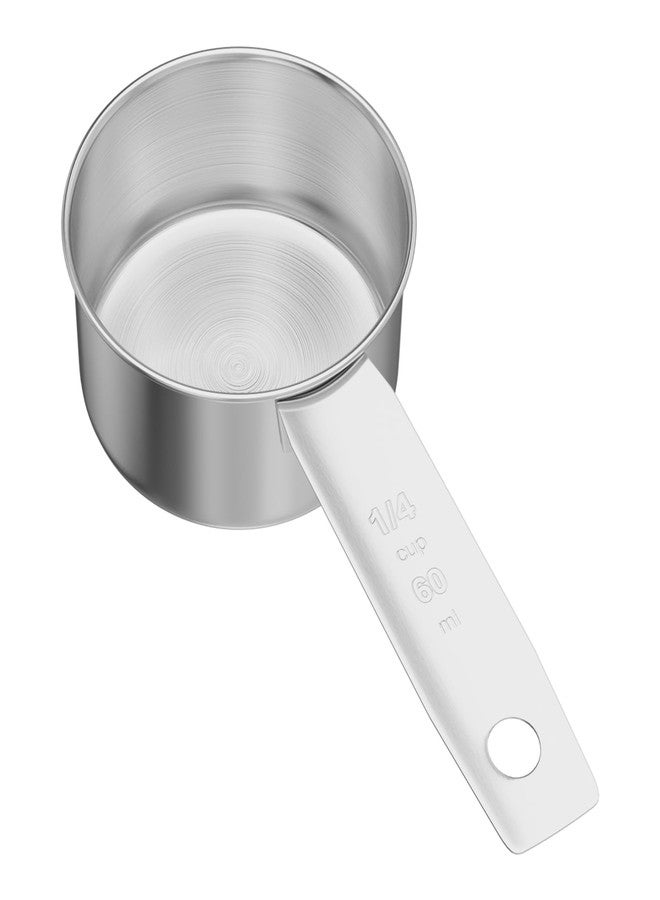 LEIFENY 1PCS 1/4Cup(4Tbsp, 60ml, 4oz) Stainless Steel Measuring Cup, Single Metal Scoop for Wet and Dry Ingredients, Great Kitchen Gadgets for Cooking - Image 1