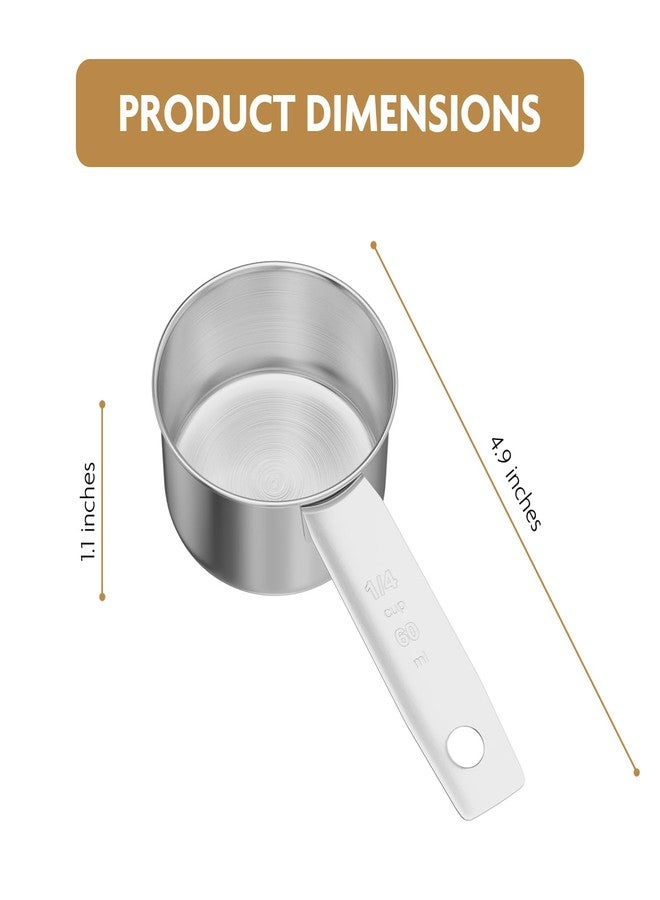 LEIFENY 1PCS 1/4Cup(4Tbsp, 60ml, 4oz) Stainless Steel Measuring Cup, Single Metal Scoop for Wet and Dry Ingredients, Great Kitchen Gadgets for Cooking - Image 2