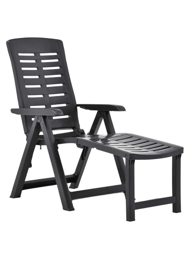 vidaxl vidaXL Folding Sun Lounger Plastic Anthracite  - Image 1