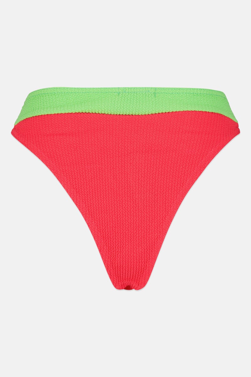 boohoo Women Textured Bikini Bottom, Red - Image 2