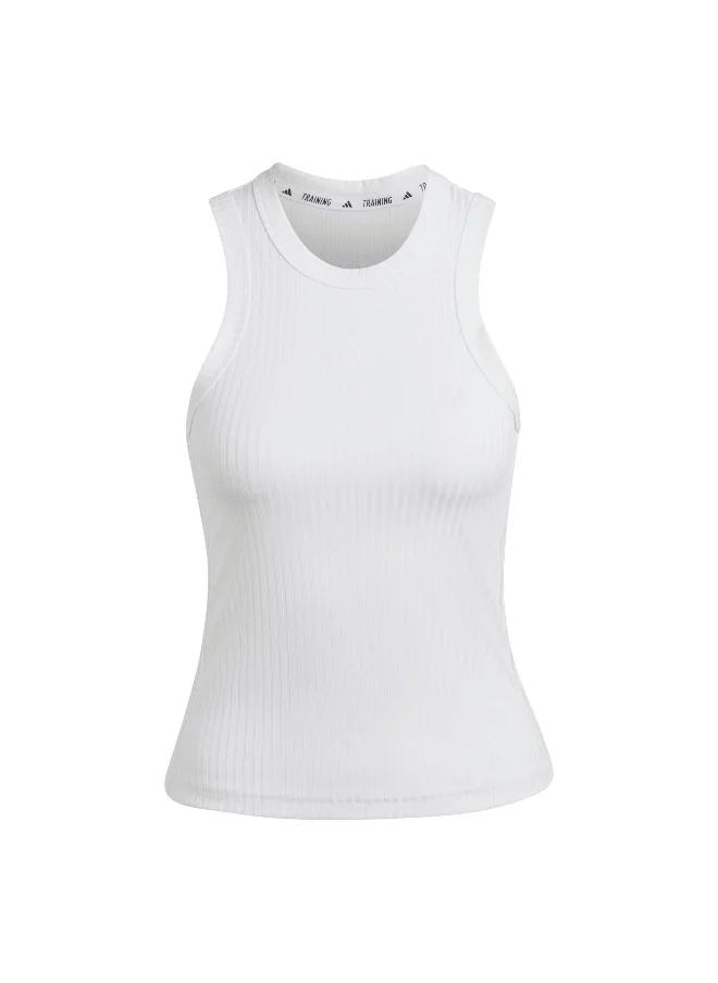 اديداس adidas all seasonal rib fit tonal 3-stripes women tank top
