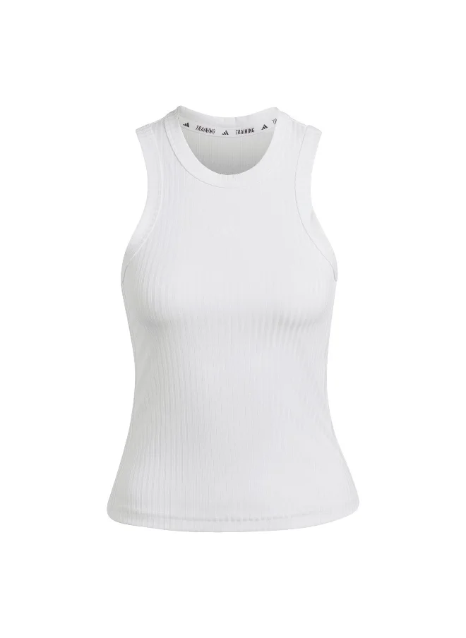 اديداس adidas all seasonal rib fit tonal 3-stripes women tank top
