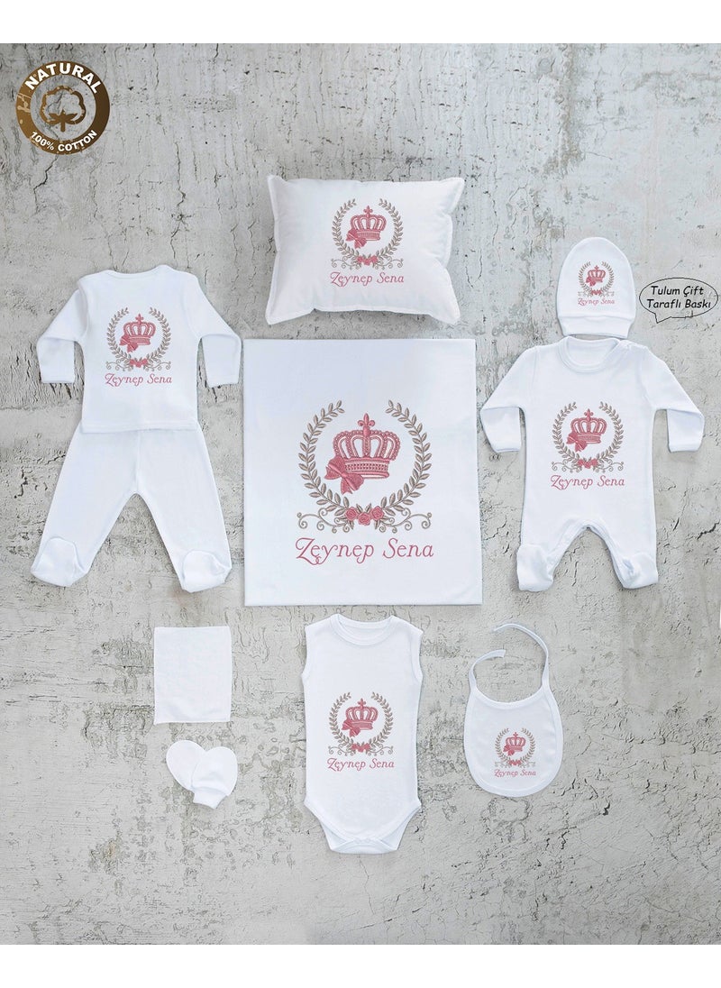 Yzc Home K74 Custom Named Printed Baby 10 PIECE White Hospital Delivery 100% Cotton  - Image 1