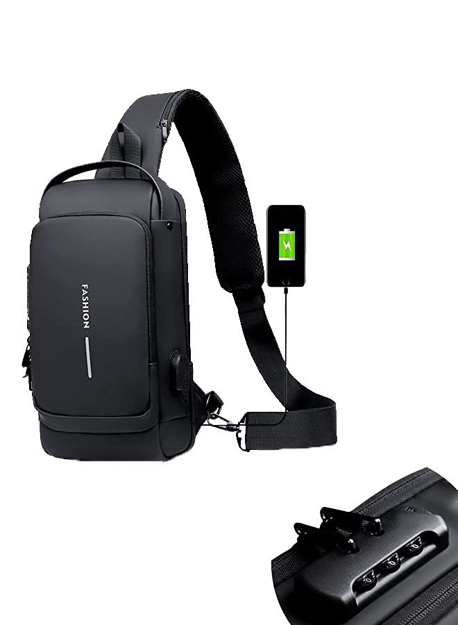 حقيبة كتف مضادة للسرقة ، حقيبة سفر رياضية وشحن USB - Image 1
