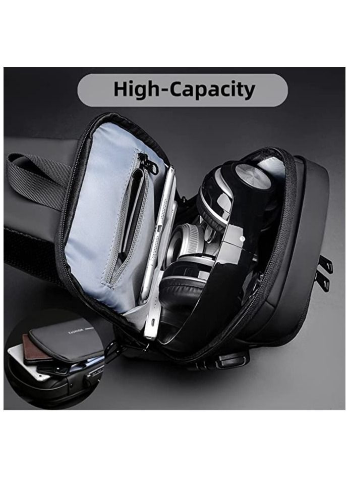 حقيبة كتف مضادة للسرقة ، حقيبة سفر رياضية وشحن USB - Image 3