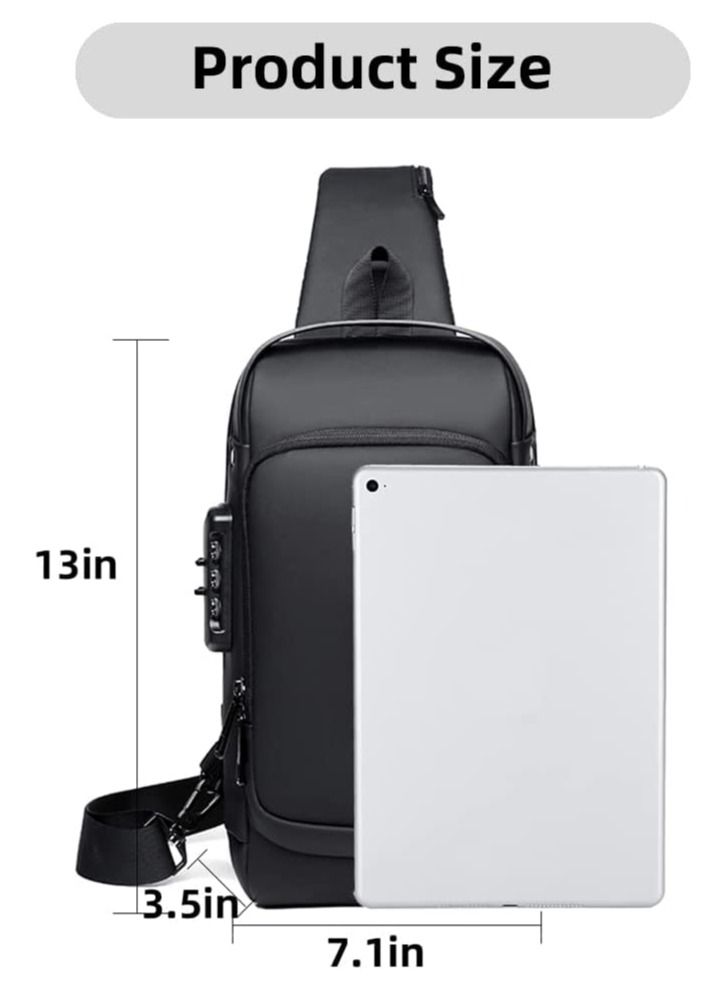 حقيبة كتف مضادة للسرقة ، حقيبة سفر رياضية وشحن USB - Image 5