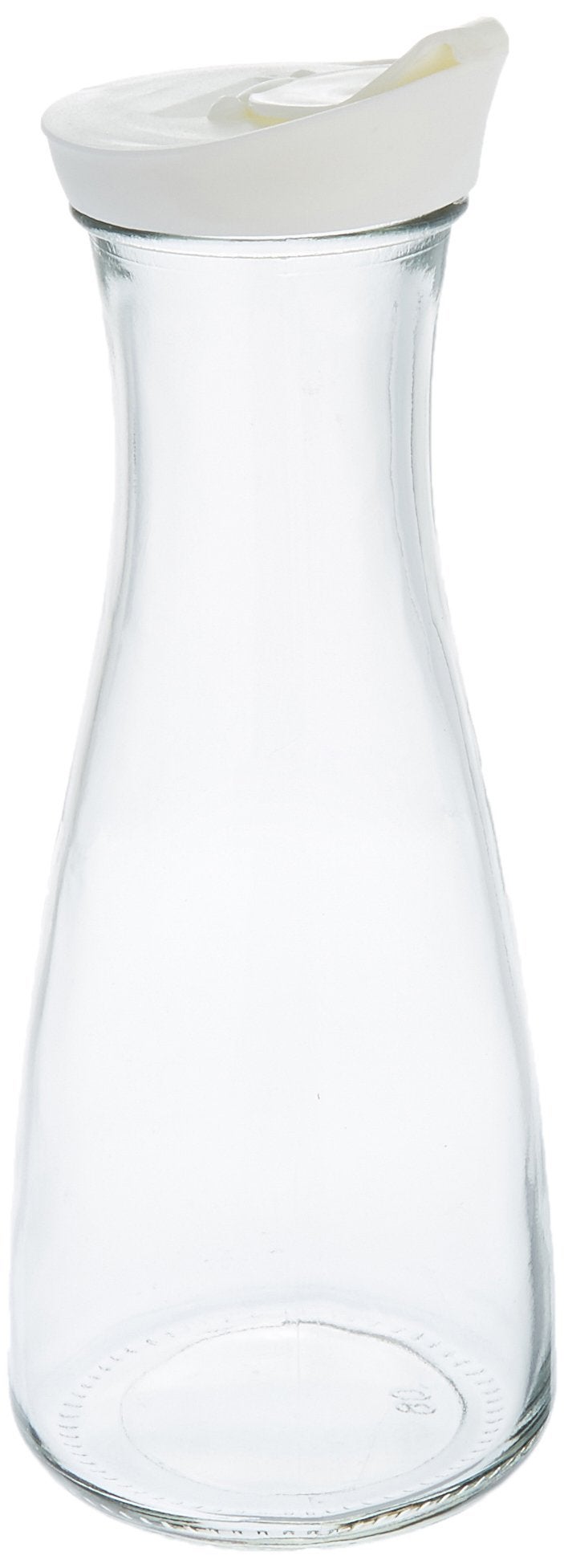 Grant Howard Beverage Glass Carafe and Decanter with White Screw Top 1 L Clear