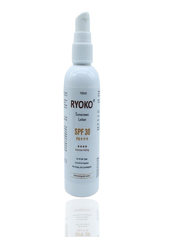 RYOKO Sunscreen Lotion SPF 30 PA+++ | Non-greasy | No White Cast | Lightweight | Broad spectrum | Dermatologist Prescribed | For All skin Types (100ml) - Image 1
