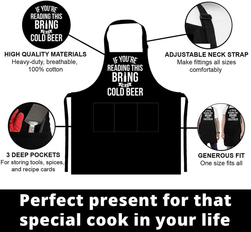 NewEleven Fathers Day Gift For Men  Dad  Husband  Him - Aprons For Men With Pockets - Funny Gifts For Men  Dad  Husband  Boyfriend  Him  Brother  Uncle - Grill Cooking BBQ Kitchen Chef Apron - Image 2