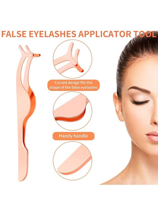 Happy D 5 Pieces Eyelash Applicator Tool，False Eyelashes Applicator,Eyelashes Tool,Eyelashes Curlers,Curved Eyelash Curler(Rose Gold） - Image 4