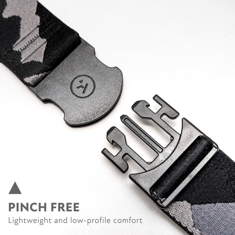 Arcade The Original Unisex Adventure Belt, Heavy Duty Elastic Webbing, Non-Metal Travel Friendly Buckle, Grey/Peaks Camo - Image 2
