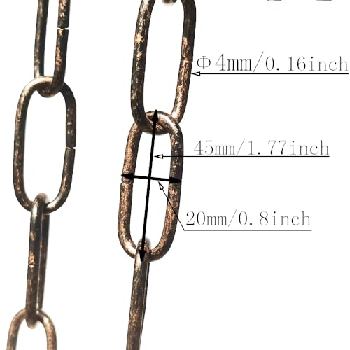 CUFEAL 6ft Aged Bronze Finish Lighting Chain Industrial Style Deco Chain 4mm - Image 3