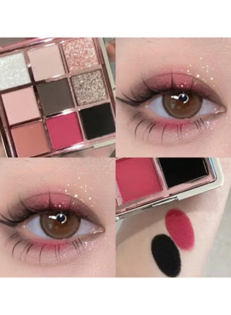 لوحة ظلال العيون - شيكولاتة 9 ألوان، لوحة كونتور، ظلال عيون بنية، مستحضرات تجميل، تدوم طويلاً، لامعة ومات، عالية الصبغة، مظهر طبيعي، بحجم السفر، مجموعة ظلال العيون للنساء والفتيات. - Image 3