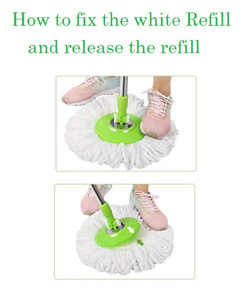 Winberg ® Bucket Mop Rod with 2 Refill 360° Spin Rod Stainless Steel Rod Stick Rotating Pole by Glitter Collection snglrodset03 - Image 3