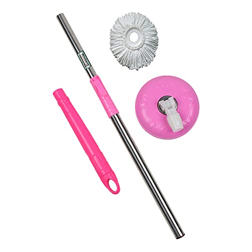 Winberg ® Bucket Mop Rod with 2 Refill 360° Spin Rod Stainless Steel Rod Stick Rotating Pole by Glitter Collection snglrodset03 - Image 2