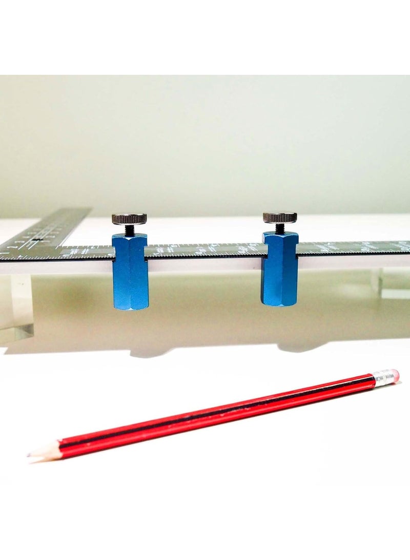 Zikra Stair Gauges for Framing Square, Tall Stair Gauges with Holder and Rafter, Lengthen Anti-Lost Non-Slip Framing Square Stops, Stair Gauge Knobs for Circular Saw, Dark Blue - Image 2