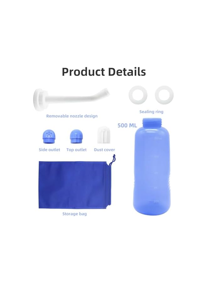 The Bros Portable Bidet, Large Capacity Travel Shattaf, 500ml Portable Bidet Spray for Travel Toilet Handheld Bidet for Women(Blue) - Image 2
