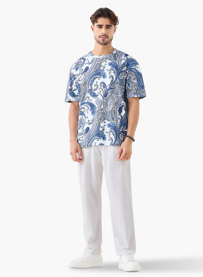 Iconic Paisley Print Crew Neck T-shirt - Image 3