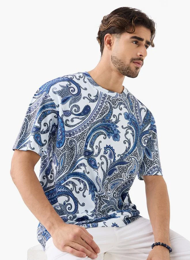 Iconic Iconic Paisley Print Crew Neck T-shirt