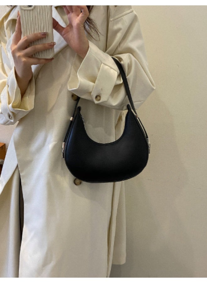 Women’s Black Minimalist Hobo Bag – Lightweight & Stylish Shoulder Purse for Daily Use & Outings - Image 2