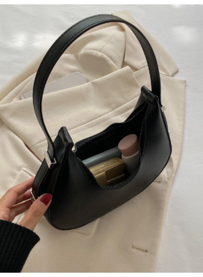 Women’s Black Minimalist Hobo Bag – Lightweight & Stylish Shoulder Purse for Daily Use & Outings - Image 4