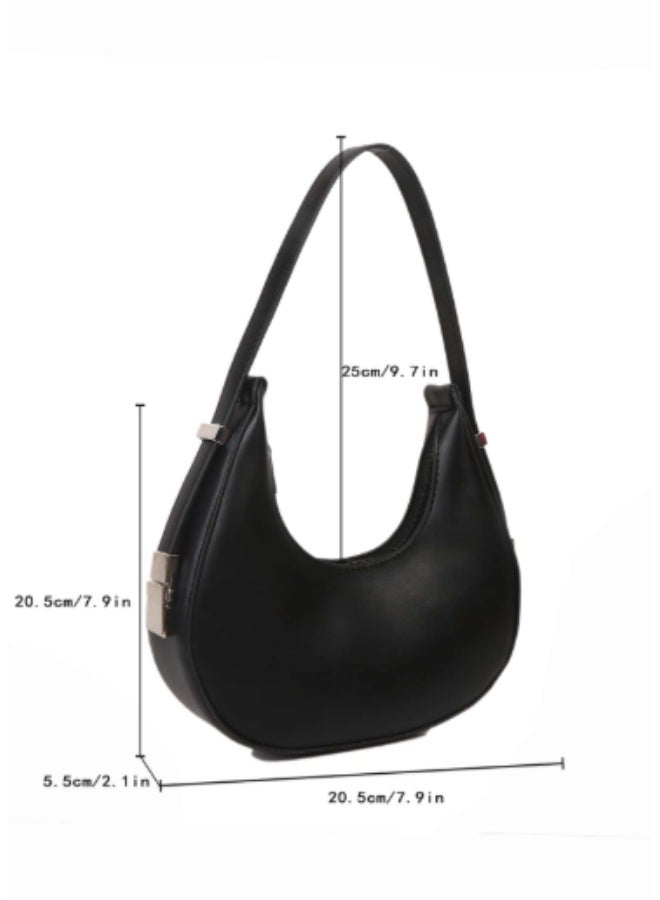 Women’s Black Minimalist Hobo Bag – Lightweight & Stylish Shoulder Purse for Daily Use & Outings - Image 3