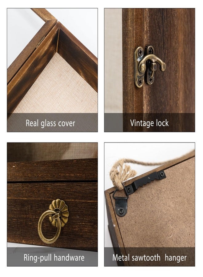 FramePro إطار FramePro 11x16 ذو الظل العميق مع درج وظهر بخطوط ناعمة، صندوق عرض خشبي مع زجاج حقيقي لحفظ التذكارات والمجموعات والميداليات وباقات الزهور، مناسب للجدران أو الطاولات - Image 5