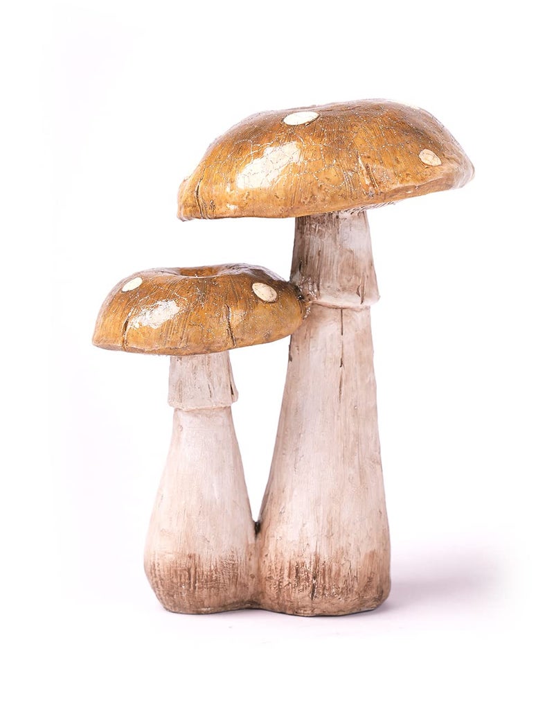 SEINHIJO Mushroom Decor Sculpture Garden Gifts Statue Outdoor Fairy Figurine Modern Patio Arts Polyresin 7.1inch - Image 1