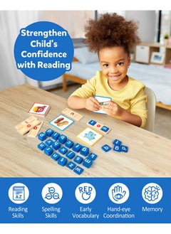 Coogam Coogam Wooden Short Vowel Reading Letters Sorting Spelling Games, Site CVC Words Learning Flashcards Alphabet Puzzle Montessori Educational Toy Gift for Kids 3 4 5 Years Old  - Image 5