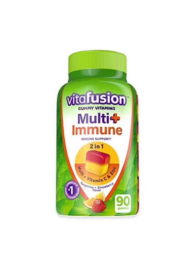 Vitafusion Multi+ Immune Support* 2In1 Benefits & Flavors Adult Gummy Vitamins With Vitamin C Zinc Daily Multivitamins 90 Count  - Image 1
