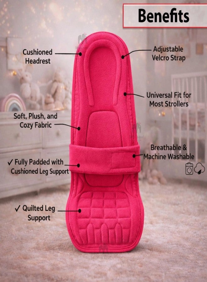 MINI SOUL Feeding Pillow for New Born Baby 2-in-1 Infant Carrier 0–4 Months Reclined Baby Lounger for Breastfeeding Soft Nursing Pillow with Head Neck Leg Support Washable Lightweight Dark Pink - Image 5
