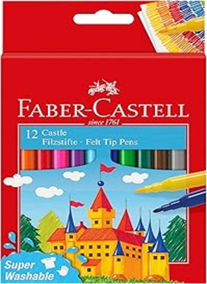 FABER-CASTELL - 12 Fibre-Tip Colour Markers - Image 1