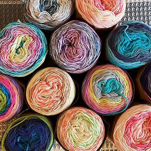Troyarn Cotton Royal Ombre (1 Skein Pack) with Rainbow Colors, Soft Yarn for Crocheting and Knitting, 100% Organic Cotton Four Season Yarn, 1x100g (1x230yds) (20109) - Image 5