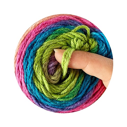 Troyarn Cotton Royal Ombre (1 Skein Pack) with Rainbow Colors, Soft Yarn for Crocheting and Knitting, 100% Organic Cotton Four Season Yarn, 1x100g (1x230yds) (20109) - Image 2
