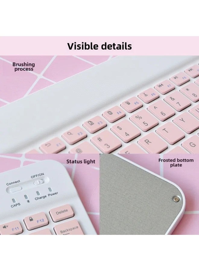 Bluetooth Keyboard For IPad Tablet PC Wonderful Control Keyboard Mobile Phone Wireless Bluetooth Keyboard Mouse Suit Cross Border-Color:Dual-mode Charging Mouse (bluetooth + 2.4g)-Product Type:White - Image 3