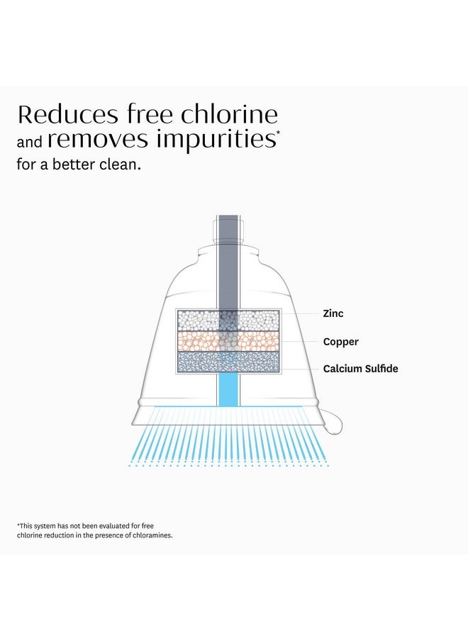T3 Source Showerhead | Adjustable Chrome Shower Head with Chlorine Filter | Copper, Zinc, and Calcium Water Mineral Filter Reduces Free Chlorine and Hydrogen Sulfide
