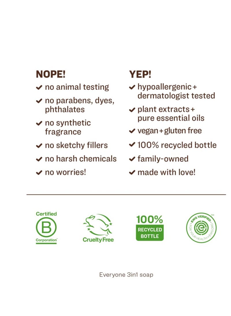 everyone for every body - Everyone 3-in-1 Soap, Body Wash, Bubble Bath, Shampoo, 32 Ounce (Pack of 1), Coconut and Lemon, Coconut Cleanser with Organic Plant Extracts and Pure Essential Oils - Image 1