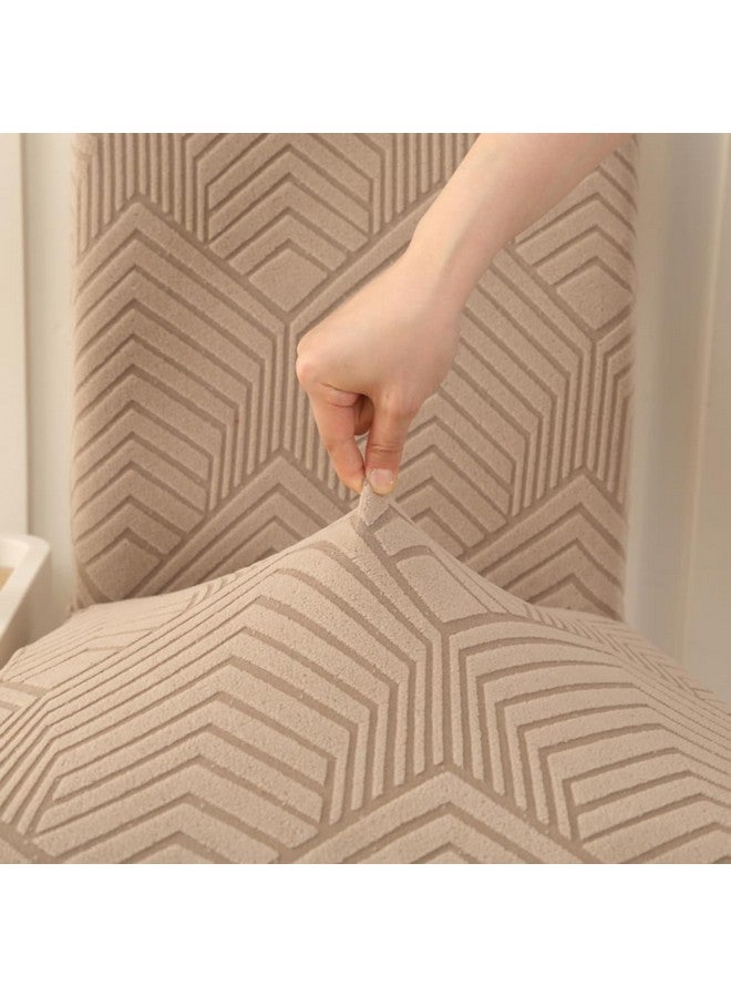 Styleys أغطية كراسي جاكار مرنة من ستايلز لغرفة الطعام، قابلة للإزالة والغسل، واقي أغطية الكراسي (عبوة من 8، عاجي، JSMC3) - Image 4