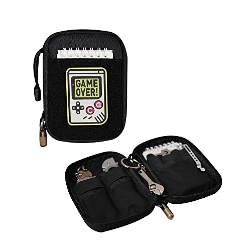 TIKIDESIGN Mighty EDC Pocket Organizer for Men,Nylon Multitool Pouch with Detachable Patch Pocket | Compact Utility Organizer for EDC Gear & Tools Black-02 - Image 1