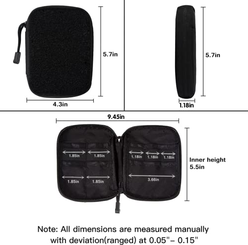 TIKIDESIGN Mighty EDC Pocket Organizer for Men,Nylon Multitool Pouch with Detachable Patch Pocket | Compact Utility Organizer for EDC Gear & Tools Black-02 - Image 5