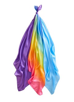 Sarah's Silks Set Of 3 Playsilks | Rainbow, Sky Blue, And Purple  - Image 1