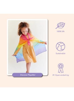 Sarah's Silks Set Of 3 Playsilks | Rainbow, Sky Blue, And Purple  - Image 2