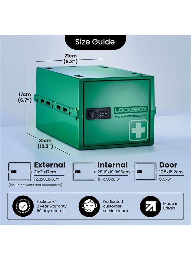 Lockabox One™ | Premium Medicine Lock Box for Medication, Vitamins & Supplements | One Size 12 x 8 x 6.6 inches externally (Medi Green) - Image 4