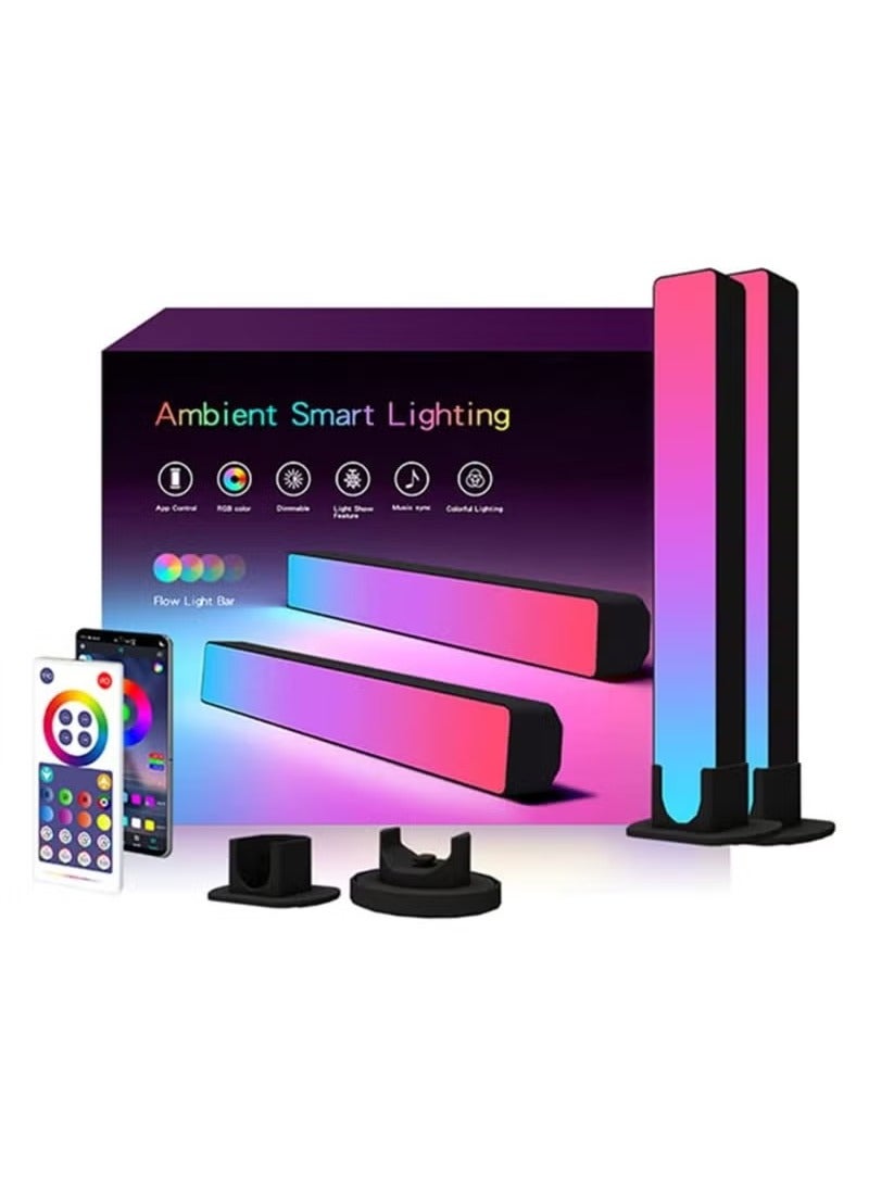 SHOPI Smart LED Light Bar, RGB Ambiance Backlight with 12 Scene Modes and Music Modes, Desktop Music Bluetooth Light Smart APP Control Music Slide Floor Lamp for Gaming, PC, TV, Room Décor