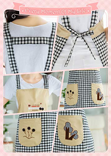 NEWGEM Cute Cooking Painting Apron with Pockets for Women Artist Chef Baking Gardening - Image 5