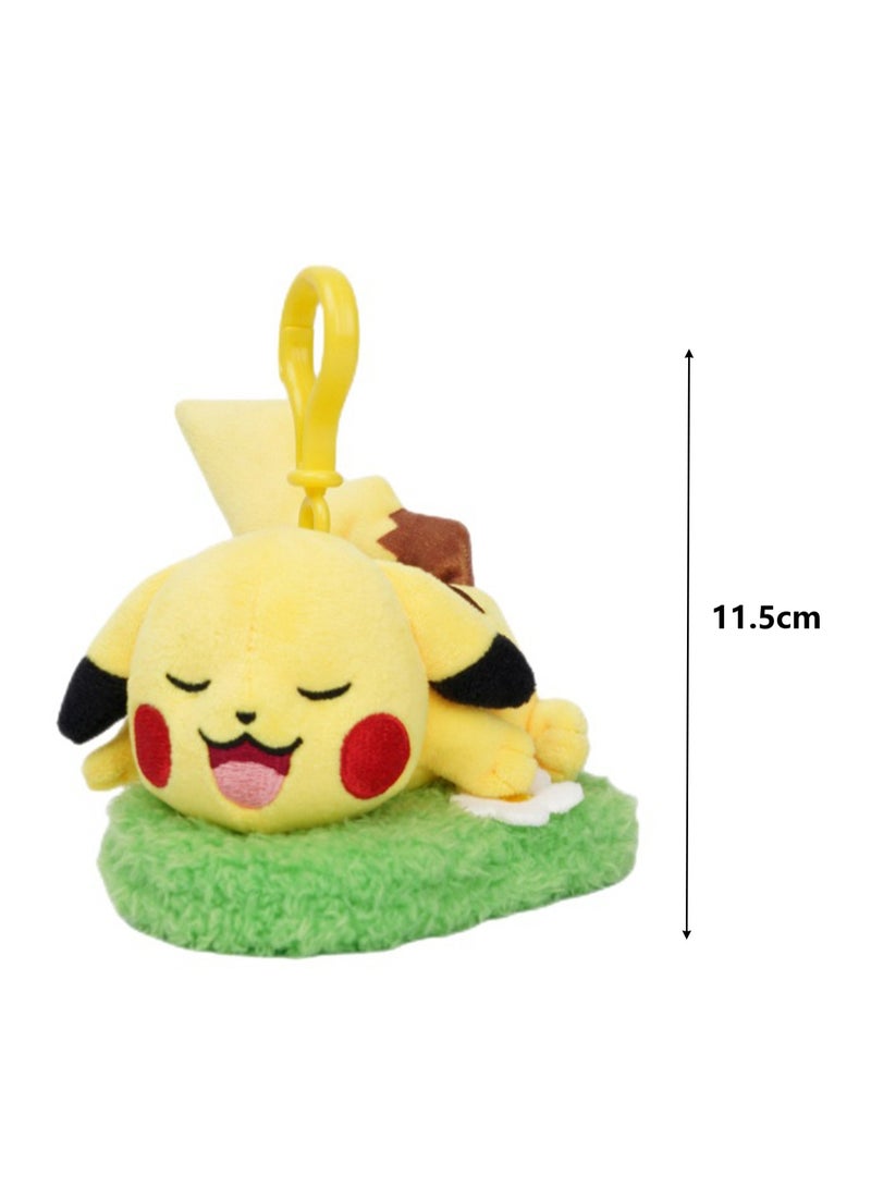 Creative Cute Plush Keychain, Cute Backpack Pendant, Suitable For Wallet Key Ring Decoration, (11.5cm Pikachu Grass Plush Pendant)  - Image 2