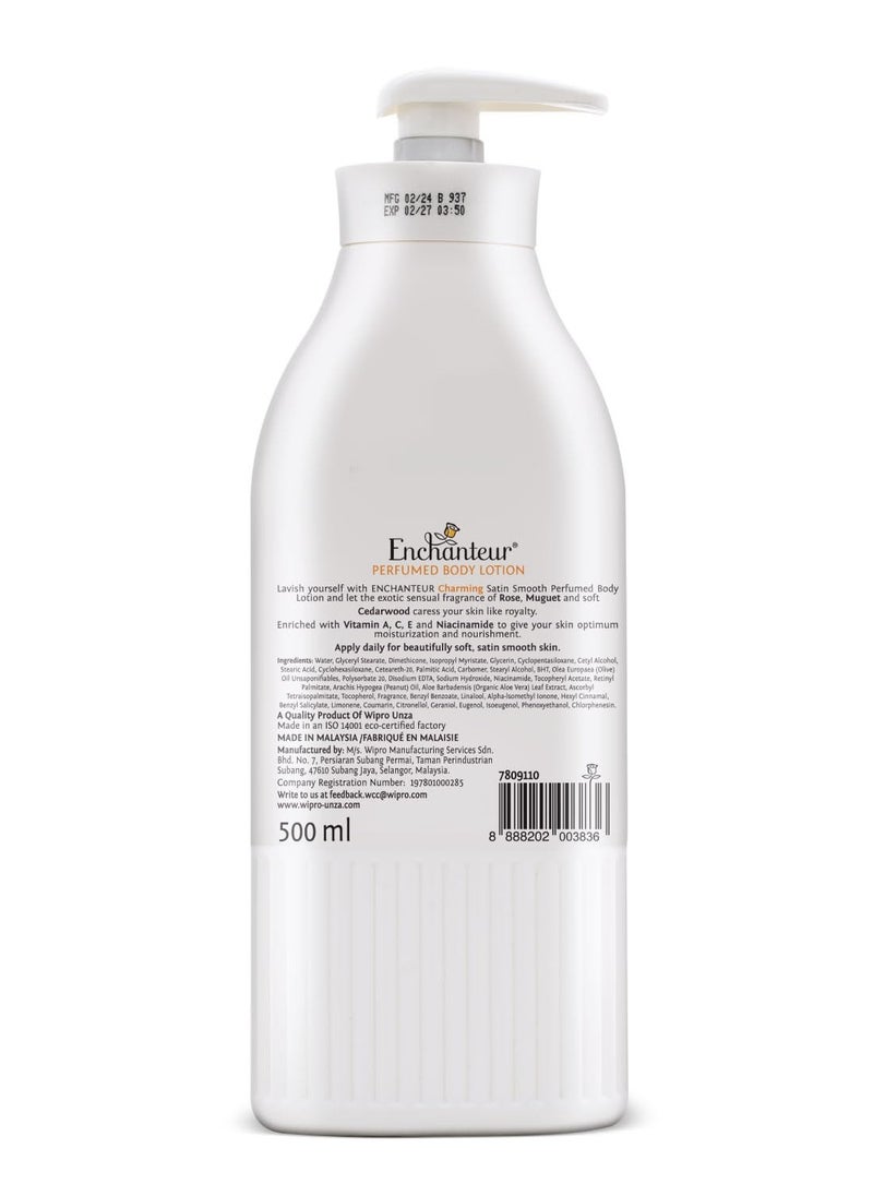 Enchanteur Satin Smooth Perfumed Lotion Romantic Charming Visibly Radiant Skin 2X500ml  - Image 3